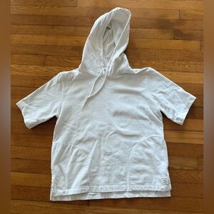 Roots Canada 100% Cotton White Short-Sleeve Hoodie Sz. M
